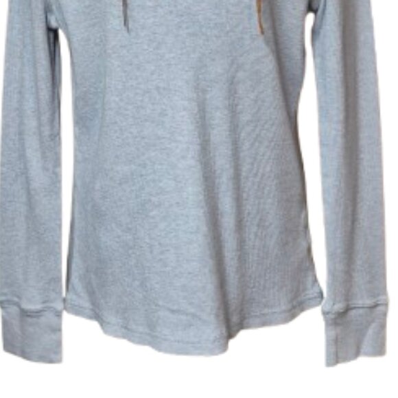 Lauren Jeans Co Waffle Knit Light Blue Lace-Up Long Sleeve Top Women's Sz Large - Picture 3 of 11